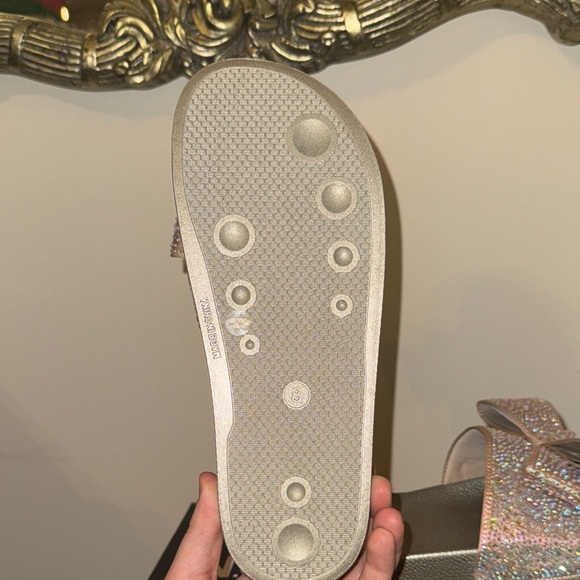 INC International Concepts Gold Rhinestone Bow Sandals - Picture 11 of 17